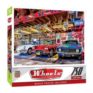 Masterpieces 24x18-Inches Wheels - Triple Threat 750 Piece Jigsaw Puzzle, Ideal for Tabletop Play