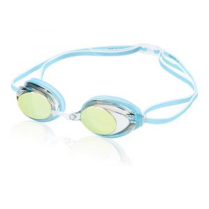 Speedo Women's Vanquisher 2.0 Mirrored Swim Goggles, 4 Nose Piece Options, Anti-Fog & UV Protection, Blue