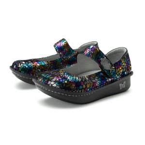 Alegria Women's Paloma Mary Jane Nurse Comfort Leather Shoe, Minnow Rainbow