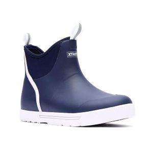 Xtratuf Men's Wheelhouse 6-in Ankle Deck Boot, 100% Waterproof, SRC-Rated Outsole, and Pull-On Tabs, Blue, Medium, 10