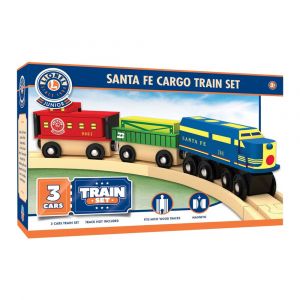 MasterPieces Lionel - Santa Fe Cargo Toy 3 Car Train Set, Fits Most 1" Wooden Train Tracks, Ages 3+