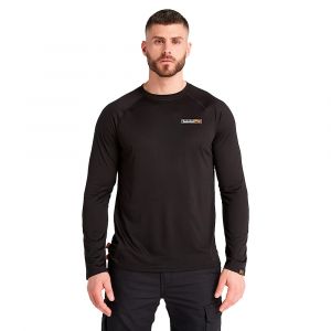 Timberland PRO® Men's Wicking Good Sport Long-Sleeve T-Shirt, UPF 50+, 100% Recycled Polyester, Black, S