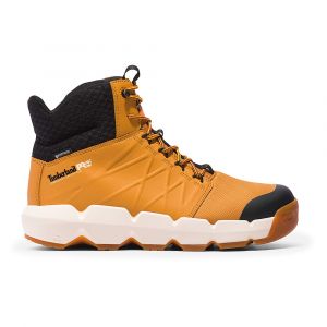 Timberland Men's Morphix 6-Inch Waterproof Composite Toe Work Boot, Coated Leather Upper, Slip-Resistant, Wheat, Medium, 10