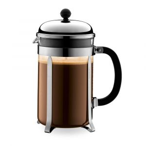 Bodum Chambord 1.5L (51oz) 12 Cup French Press Coffee Maker, Made in USA Stainless Steel & Glass
