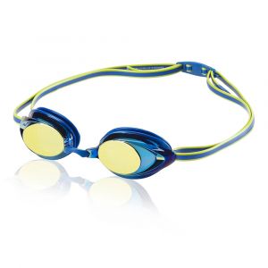 Speedo Junior Vanquisher 2.0 Mirrored Swim Goggles, 4 Nose Piece Options, Anti-Fog & UV Protection, Blue