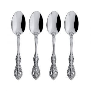 Oneida Michelangelo Fine Flatware Teaspoons, Set Of 4, Stainless Steel, Dishwasher Safe