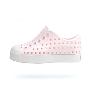 Native Jefferson Child Shoes, Rubber Rand & Toe, Shock Absorbent & Odor Resistant, EVA Construction, Milk Pink/Shell White