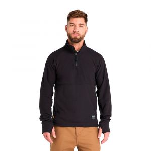 Timberland PRO® Men's Irvine 1/4-Zip Waffle Fleece Jacket with Internal Thumb Loop, 100% Polyester, Black, XXL