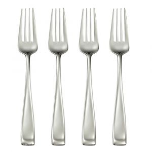 Oneida Moda Fine Flatware Salad Fork, Set Of 4, Stainless Steel, Mirror Finish, Dishwasher Safe