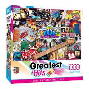 Masterpieces Greatest Hits - 70's Artists 1000 Piece Jigsaw Puzzle, Bonus Poster Included