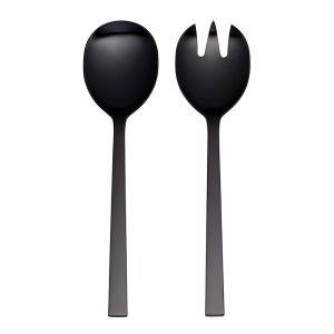 Oneida Chef's Table 2 Piece Salad Server Set, Stainless Steel, Dishwasher Safe, Midnight Black