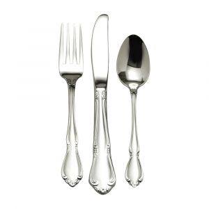 Oneida Chateau 3-Piece Child and Baby Flatware Set, Stainless Steel, Mirror Finish, Dishwasher Safe