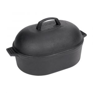 Bayou Classic® 11-qt Cast Iron Oval Roaster with Domed Lid, Easy to Clean and Rust Resistent