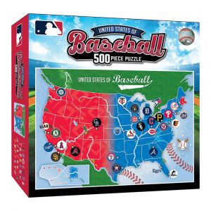 MasterPieces MLB - League Map 500-Piece Jigsaw Puzzle, USA Map of 30 MLB Teams, Ages 14+