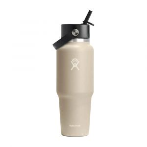 Hydro Flask 32oz Wide Mouth Travel Bottle with Flex Straw Cap, Durable Stainless Steel, Leakproof, Oat