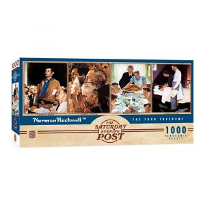 MasterPieces Saturday Evening Post - The Four Freedoms 1000Pc Panoramic Jigsaw Puzzle, Bonus Poster