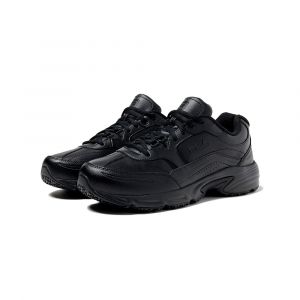 Fila Men's Memory Workshift Slip Resistant Wide Width Shoe, Slip Resistant, Leather & Synthetic, Black, 10