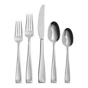 Oneida Moda 65-Piece Flatware Set, Service for 12, Stainless Steel, Polished Finish, Dishwasher Safe