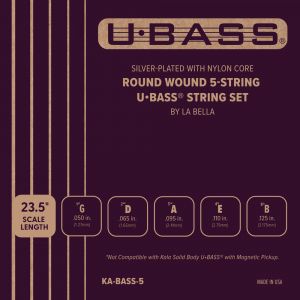 Kala Metal Round Wound U-BASS Strings, Professional Grade Bass Ukulele Replacement Set