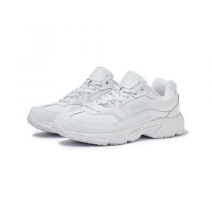 Fila Men's Memory Workshift Slip Resistant Shoe, Memory Foam Footbed, Leather & Synthetic, White