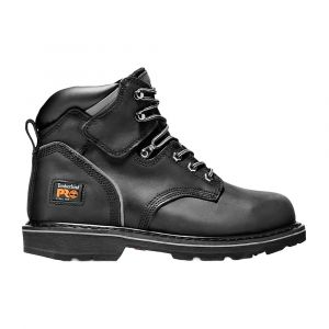 Timberland Men's 6-Inch Pit Boss Steel Toe Industrial Work Boot, Black/Black