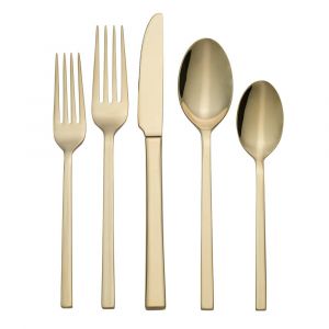 Oneida Allay Champagne 20-Piece Everyday Flatware Set, Service For 4, Stainless Steel, Gold Finish