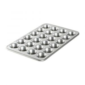 Nordic Ware Naturals® Aluminum 24 Cavity Petite Muffin Pan, 2.3-In Diameter, Perfect for Mini Brunch, Silver