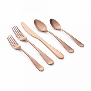 Cambridge Rhiannon 20-Piece Flatware Set, Service for 4, Copper Satin, Stainless Steel