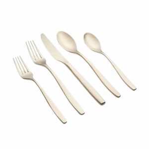 Cambridge Averie Champagne Satin 20-Piece Flatware Set, Service for 4, Stainless Steel