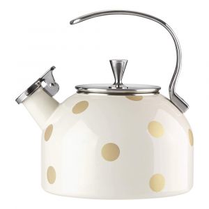 Kate Spade Deco Dot Tea Kettle with Stylish Polka-Dotted Design, Perfect for Boiling & Decoration