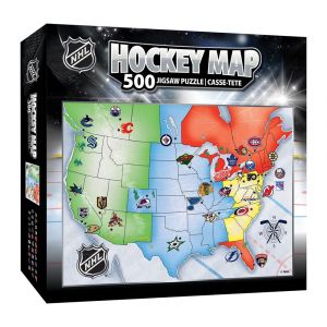 MasterPieces NHL - League Map 500 Piece Jigsaw Puzzle, USA Map of NHL Teams with 31 Teams' Location