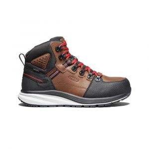 Keen Men's Red Hook Waterproof Boot, Carbon Toe, Oil, Slip, & Abrasion Resistant, EH-Rated, Tobaco/Black, Regular, 10