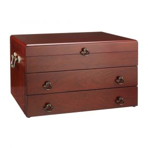 Reed and Barton Bristol™ Grande Mahogany Finish Flatware Chest, Holds Upto 250 Pcs, Brown, 43M