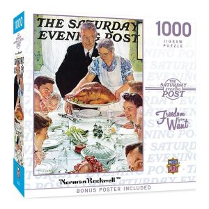 MasterPieces Saturday Evening Post - Freedom from Want 1000-Piece Jigsaw Puzzle, Free Bonus Poster