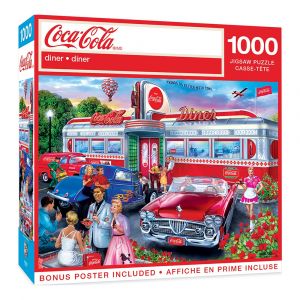 MasterPieces Coca-Cola Diner 1000-Piece Jigsaw Puzzle, Officially Licensed, Bonus Poster Included