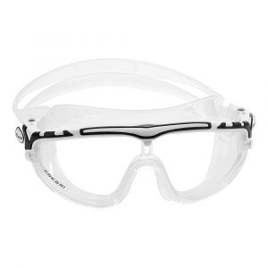 Cressi Adult Skylight Swim Goggles, UV Protection, Shatterproof Mono Lens, Clear-White/Black