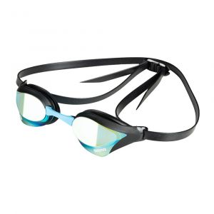 Arena Unisex Adult Cobra Original Swipe Mirror Swimming Goggles, Interchangeable Nose Bridge, Aqua/Black