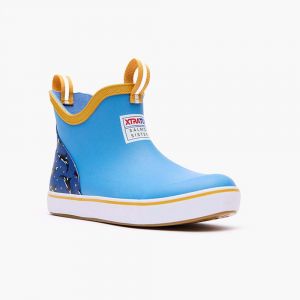 Xtratuf Kids' Salmon Sisters Ankle Deck Boot, Waterproof, Slip-Resistant, Size 1, Blue