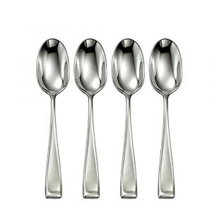 Oneida Moda Fine Flatware Teaspoon, Set Of 4, Stainless Steel, Mirror Finish, Dishwasher Safe