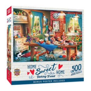 Masterpieces 21x15-Inches Home Sweet Home - Baking Bread 500 Piece Jigsaw Puzzle, 100per. Recycled Material