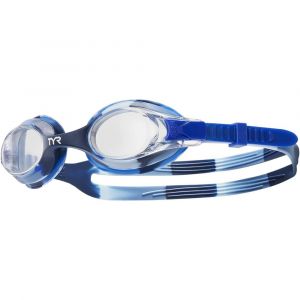 TYR Kids' Swimple Goggles - Tie Dye, Hypoallergenic Silicone Gasket & UVA/UVB Protection, LGSWTD, Clear/Light Blue/Blue