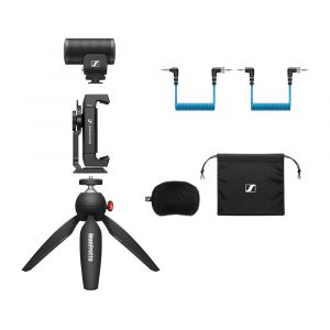 Sennheiser MKE 200 + Mobile Kit, Compact Directional On-Camera Microphone with Accessories