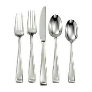 Oneida Moda 65-Piece Flatware Set, Polished Stainless Steel Silverware Set, Service for 12