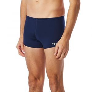 TYR Men's TYReco™ Square Leg Swimsuit - Solid, UPF 50+ & Chlorine Resistant, Nylon Blend, SSQU1A, Navy, 34