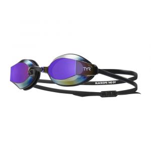 TYR Adult Black Ops 140 EV Mirrored Racing Goggles, UVA/UVB Protected Swim Gear, LGBKOPM, Purple Rainbow/Black