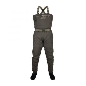 Paramount Outdoors Stonefly Breathable Chest Wader with Zippered Fly Box, 100% Waterproof 4-Ply Nylon, SM, Elk