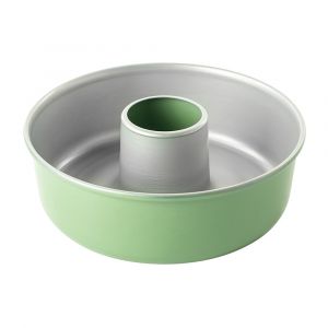 Nordic Ware Aluminum Tube Cake Pan, Ideal for Coffee Ring Cakes and Other Layered Desserts, Green