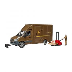 Bruder Mercedes-Benz Sprinter UPS with Driver and Accessories, Features Two-Part Rear Door, 02678