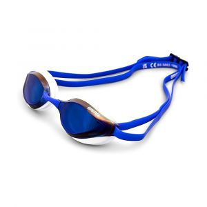 Arena Unisex Python Mirror Goggles for Swimming, Anti Glare, Wide Vision, UV Rays Protection, Blue Mirror/White