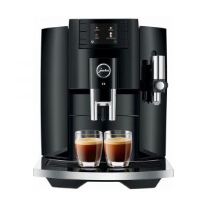 Jura E8 Automatic Coffee Machine, 17 Drink Types, Professional Aroma Grinder, Piano Black, 15400